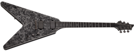 Schecter DIAMOND SERIES Juan of the Dead  V-1 Satin Black Reign 6-String Electric Guitar 2023